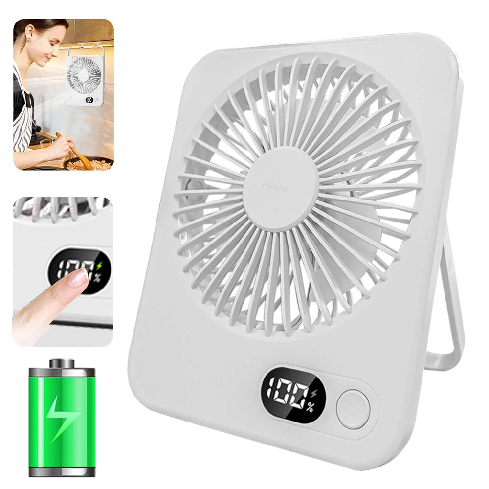 Foldable Desk Fan with Digital Display