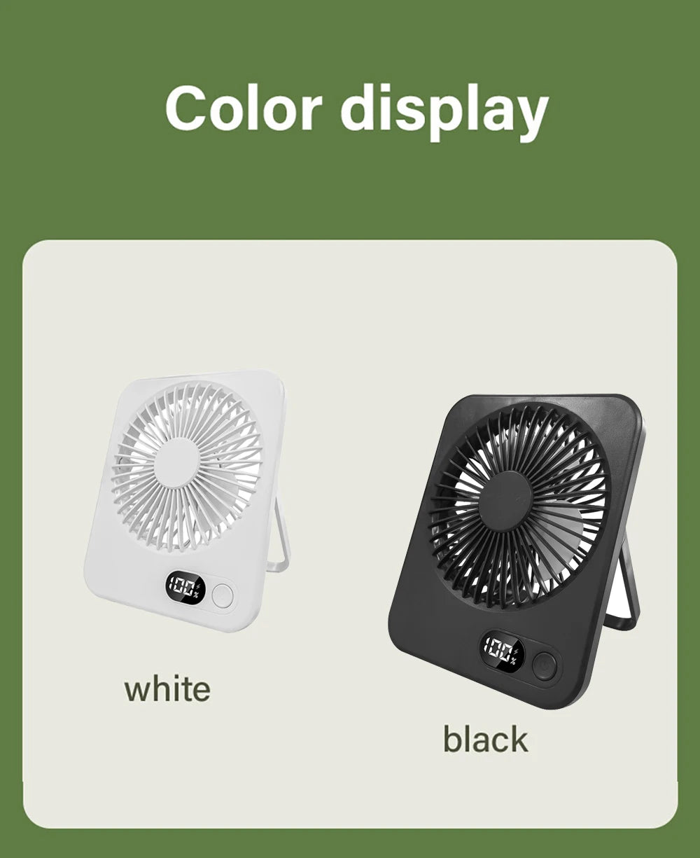 Foldable Desk Fan with Digital Display